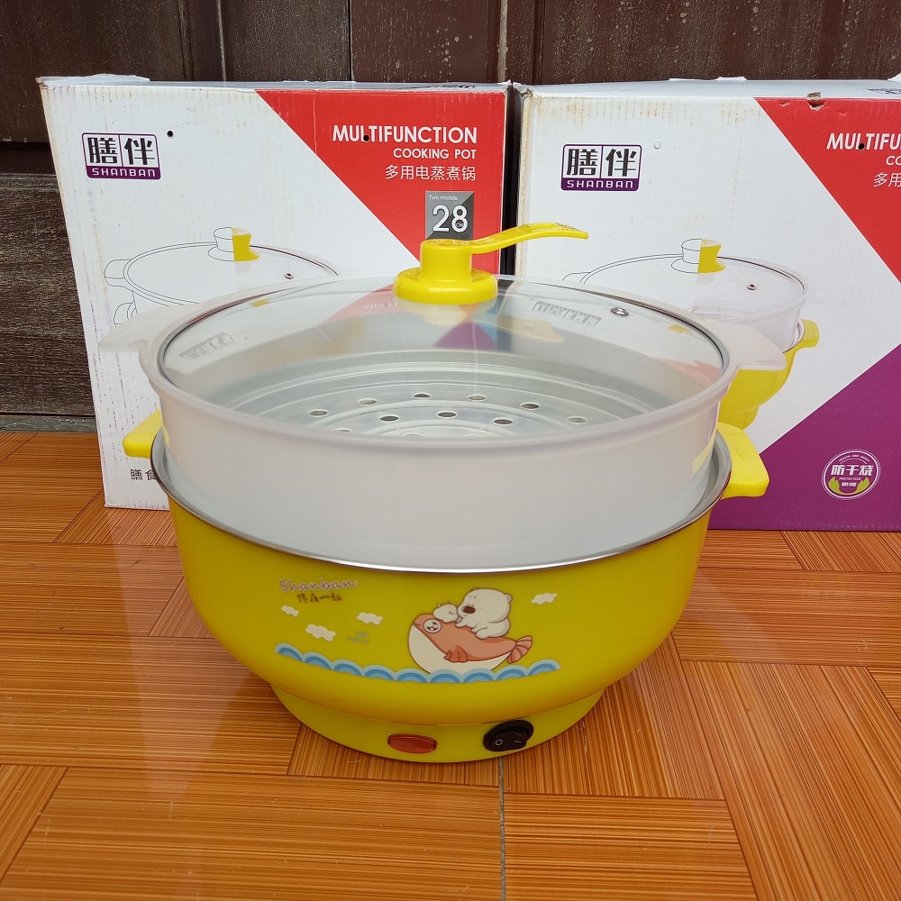 nồi lẩu mini nấu mì -nồi lẩu đa năng 2 tầng kèm hấp 18cm 26cm 28cm