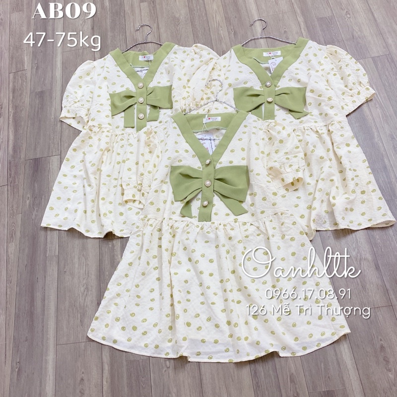 ( 47-85kg) Áo bầu baby doll cổ nơ - Quần áo bầu có sẵn tại shop oanhltk 126 Mễ Trì Thượng
