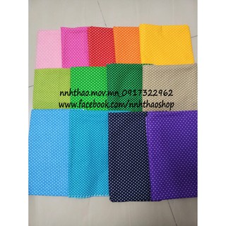 Vải chấm bi nhí khổ 50x50cm
