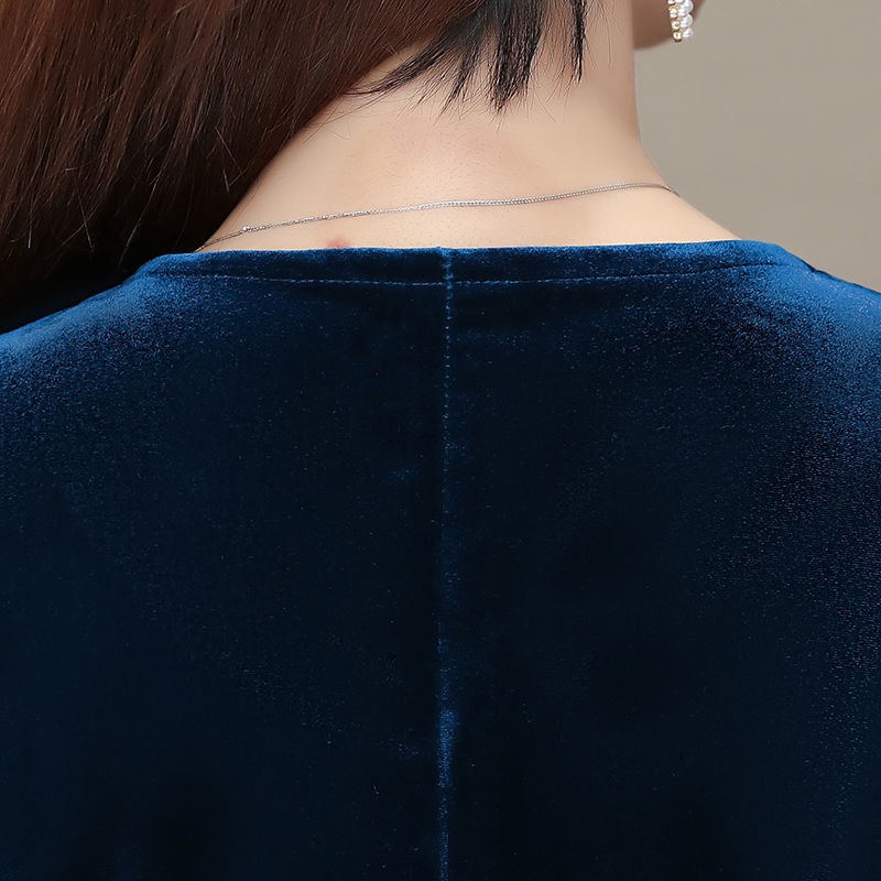 Va 'y Đầm Nhung Dáng Dài Qua Gối Phong Cách Phương Tây Thời Trang Mùa Thu 2021 Mới Mẻ Cho Phụ Nữ Trung Niên