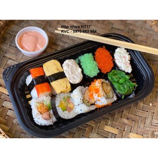 Hộp nhựa đựng cơm, sushi, trái cây cắt sẵn HT17 - 500 Hộp - 1.300đ/ cái