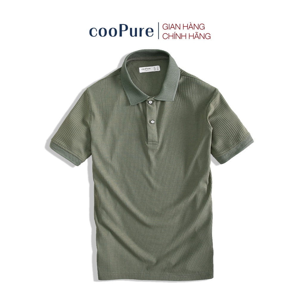 Áo thun polo nam cooPure, chất polo len thoáng mát, bo viền cách điệu NO.8115 (5 màu)