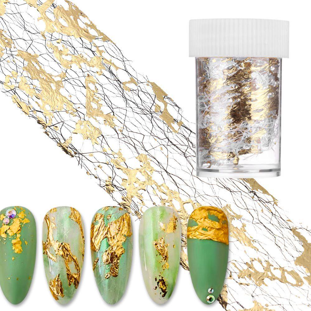 1 Cuộn Băng Dán Móng Tay Bằng Lá Kim Loại Trang Trí Đẹp Mắt