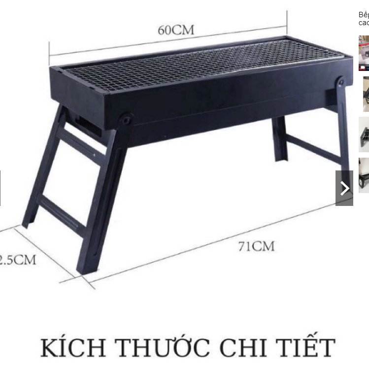 Bếp nướng than hoa BBQ ngoài trời loại dày, nặng, chất liệu cao cấp