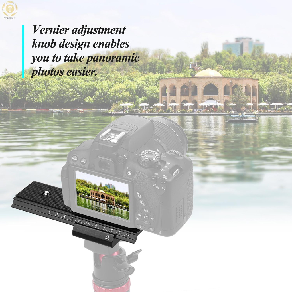 Shipped within 12 hours】 Aluminum Alloy Quick Release Plate QR Plate with Dual 1/4 inch Screws Vernier Adjustment Knob for DSLR Camera Camcorder Tripod Monopod Quick Release Plate [TO]