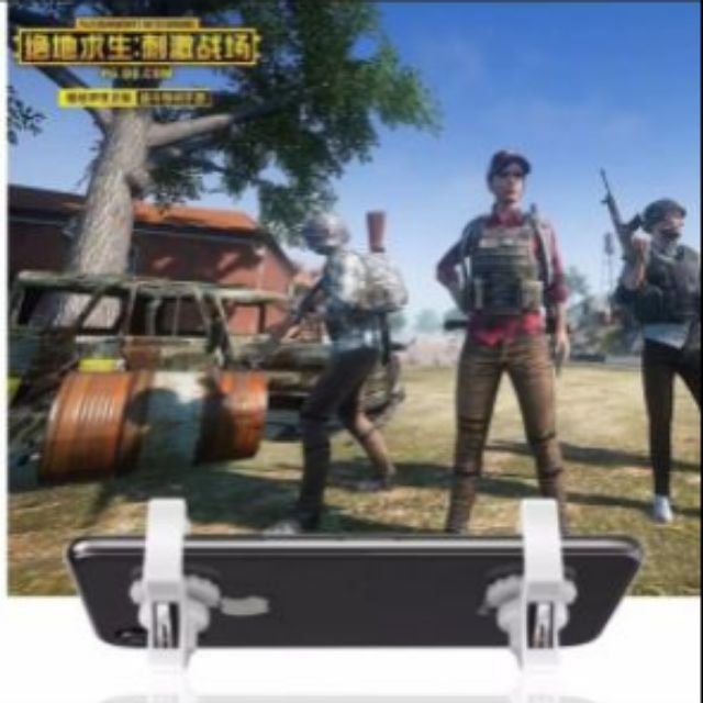 Bộ 2 nút controller chơi game PUBG , FreeFire , Rules Of Suvival K05 kiêm giá đỡ xem phim trên điện thoại