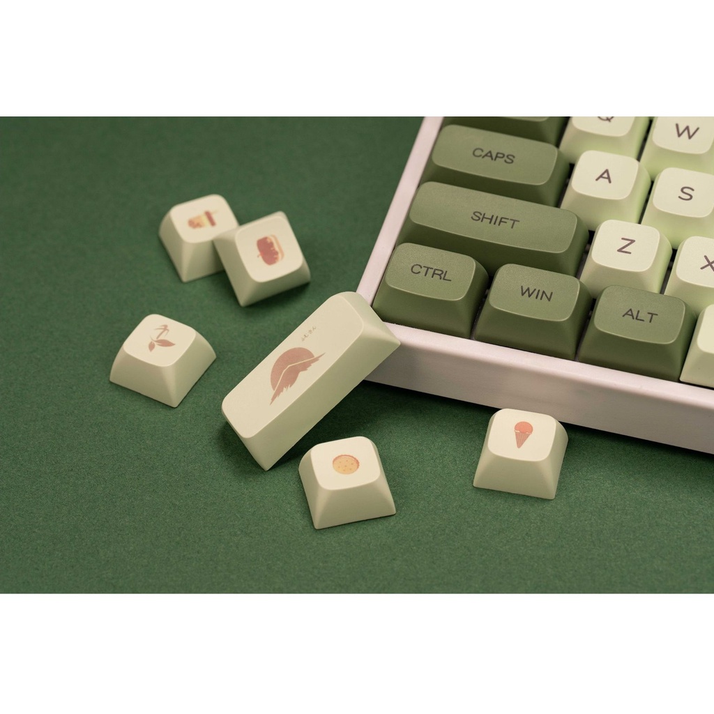 Keycap pbt xda matcha 9.5mm 124 phím, nút cho bàn phím cơ của PCMASTER