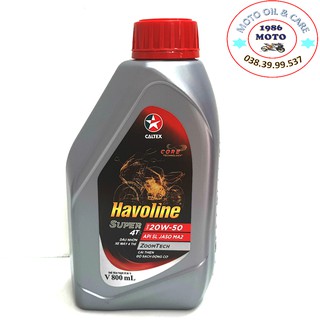 Nhớt xe máy số Caltex Havoline Super 20W50 4T 800ml