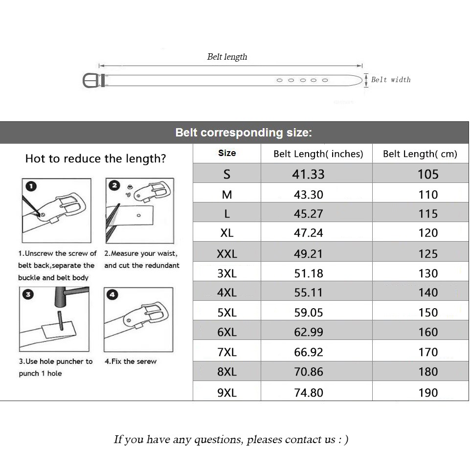 Thắt Lưng Da Bò Chất Lượng Cao Cỡ Lớn 105 110 120 130 140 150 160 170cm Cho Nam
