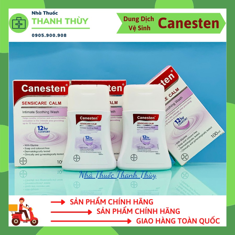 (DATE 8/2022)  CANESTEN SENSICARE CALM [Chai 100ml] Dung Dịch Vệ Sinh Phụ Nữ Đánh Bay Cơn Ngứa, Dịu Mát Mỗi Ngày