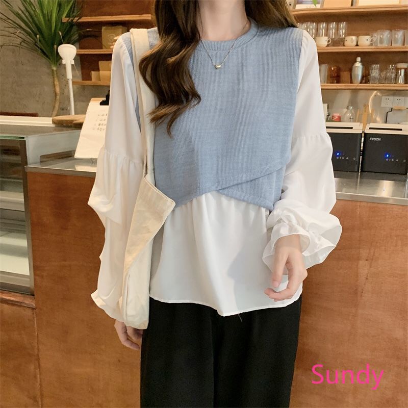 Plus Áo Sơ Mi Dài Tay Dáng Rộng Thời Trang Mùa Thu Hàn Quốc Dành Cho Nữ