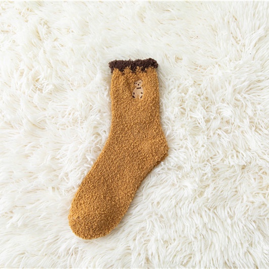 Vớ Bông Dày Dặn Giữ Ấm Họa Tiết Hoạt Hình Dễ Thương Cho Nữ Mùa Thu Đông
