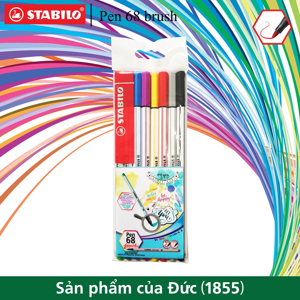 Bộ 8 bút lông màu STABILO Pen 68 brush (PN68BR-C8)