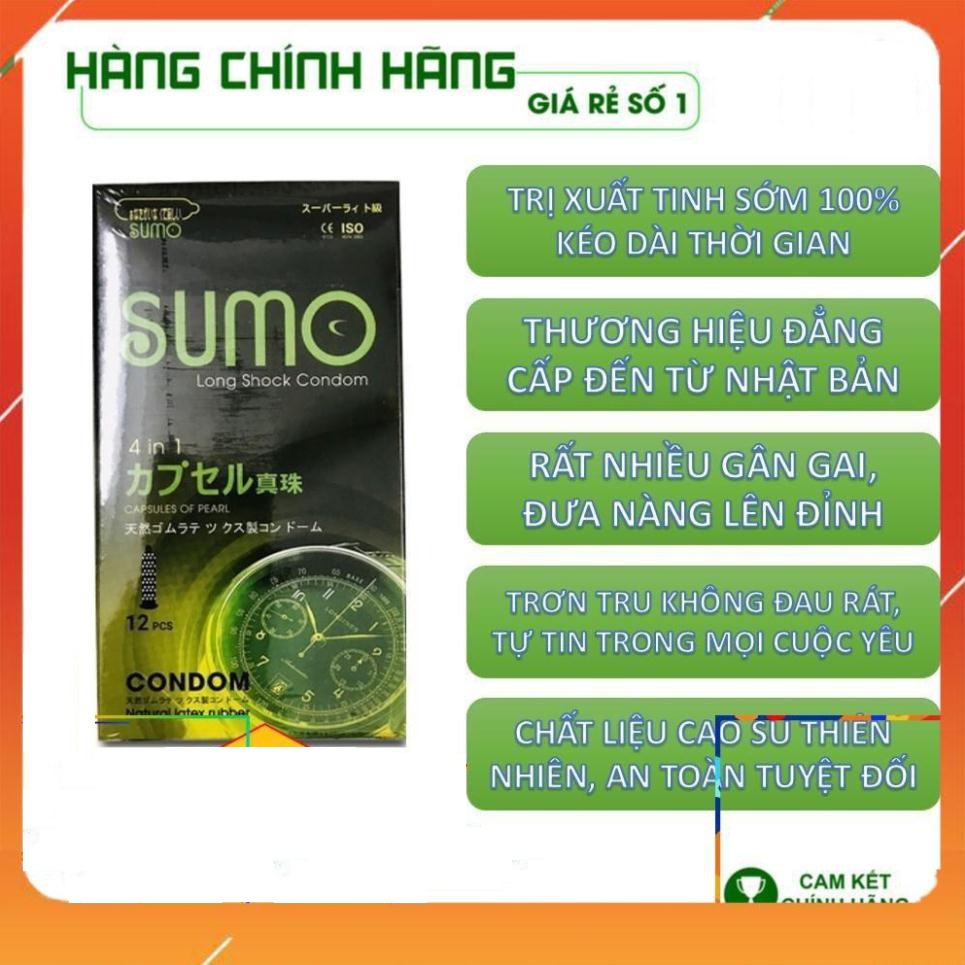 Bao cao su chống xuất tinh sớm, kéo dài thời gian quan hệ, mỏng, gai SUMO của Nhật Bản - Hộp 12 cái