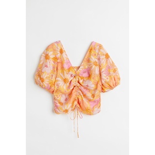 Áo kiểu nữ, áo dây rút dáng croptop HM auth