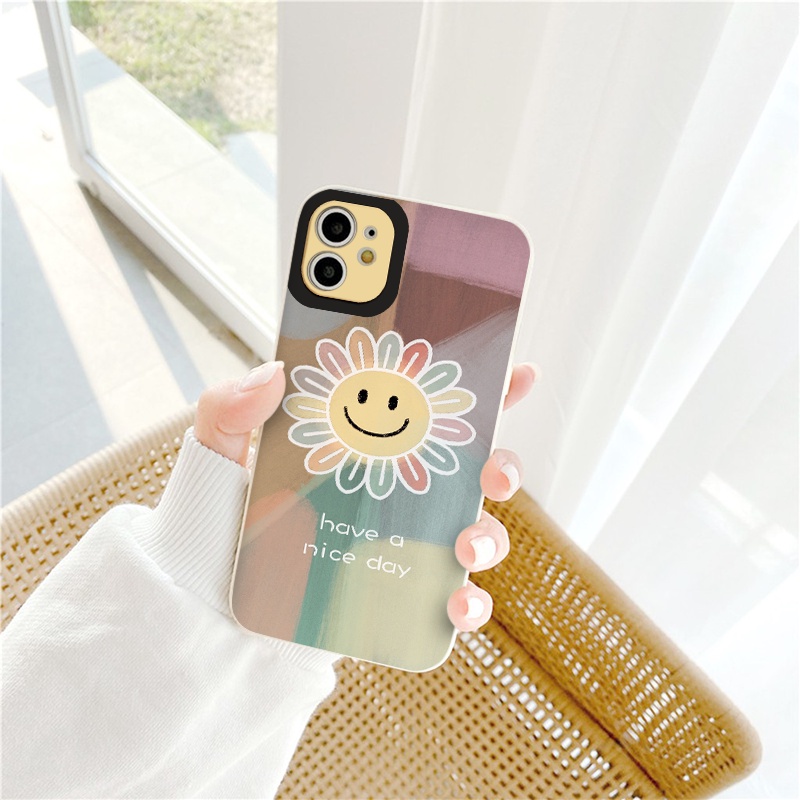 Ốp iphone Hoa cười cạnh vuông chống sốc cho iphone 11 7plus 8plus x xsmax 11pro max 12pro 12promax13promax tr293