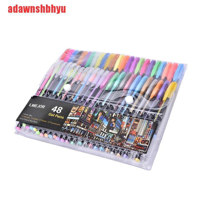 Set 48 bút mực gel hình quang đầy màu sắc cho văn phòng phẩm