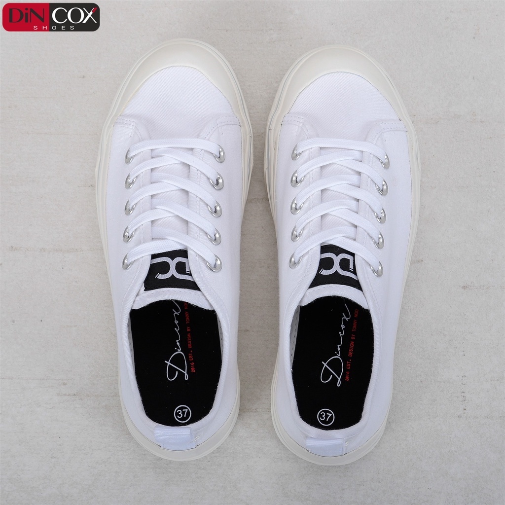 [MÃ WABR1512 GIẢM 12% ĐH 99K ]Giày Sneaker Vải Nữ DINCOX D31 Năng Động Nữ Tính White