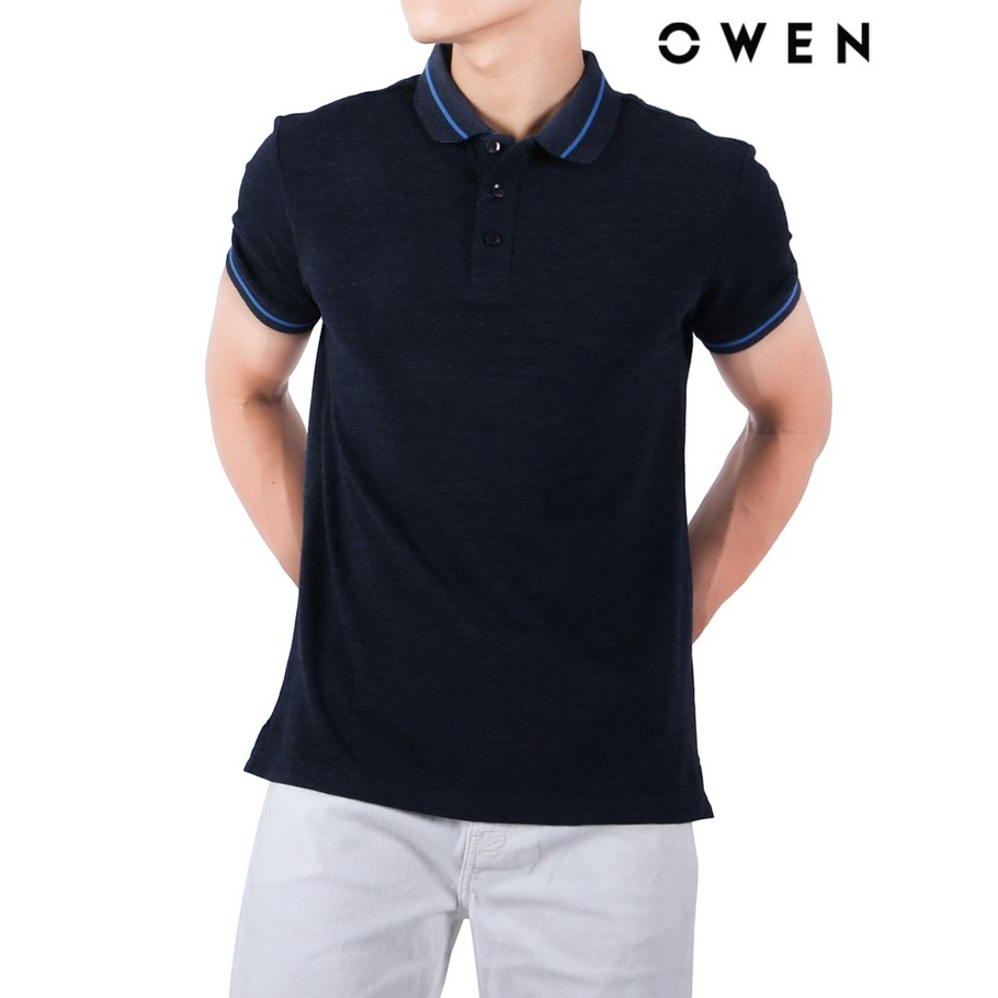 Áo polo ngắn tay OWEN Bodyfit màu xanh đen - APV21877