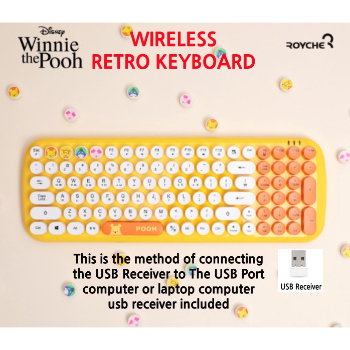 DISNEY Bàn phím không dây hình Winnie The Pooh