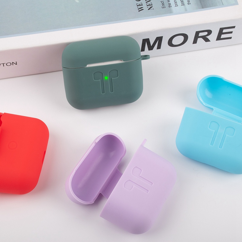 Vỏ bảo vệ hộp sạc tai nghe AirPods 3 bằng silicon mềm màu kẹo kèm móc