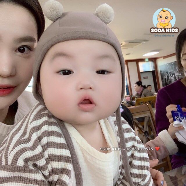Mũ cục bông cho bé Hàn Quốc 0-12m