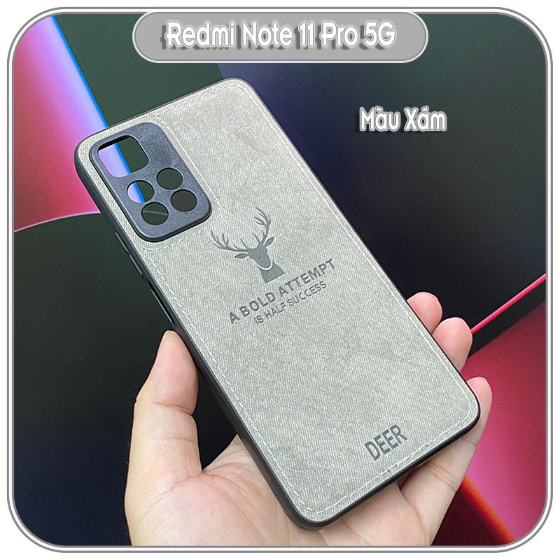 Ốp lưng cho Xiaomi Redmi Note 11 Pro Plus 5G giả da con hươu DEER