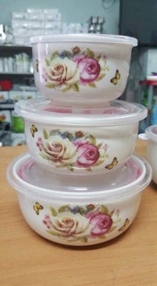 Bộ 3 bát sứ hút chân không