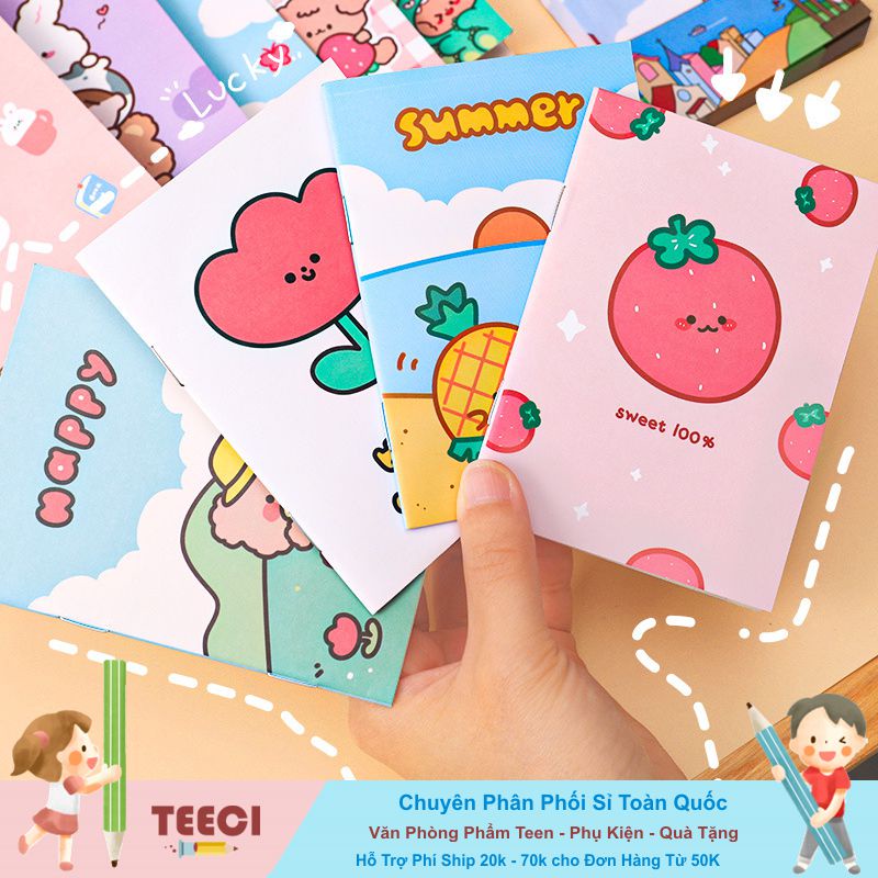 &lt;Video Review&gt;Sổ Tay Sách Ghi Chú Notepad Kích Thước Nhỏ Tiện Dụng In Hoạt Hình T708