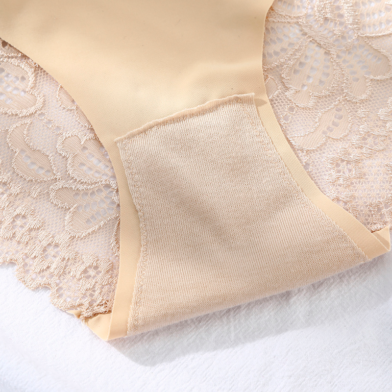 Quần lót LEVAO eo giữa kiểu ren rỗng nhìn thấu gợi cảm cho nữ