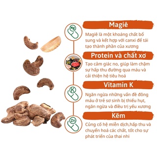 Hạt điều rang muối nguyên hạt còn vỏ lụa 500gr