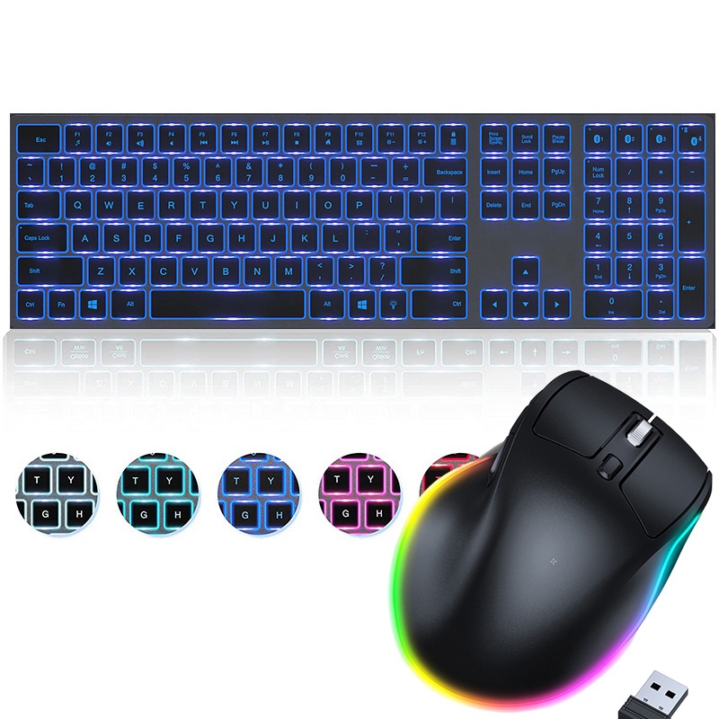 Bàn Phím Bluetooth Không Dây Có Đèn Nền Có Thể Sạc Lại Cho Laptop Máy Tính Bảng Điện Thoại