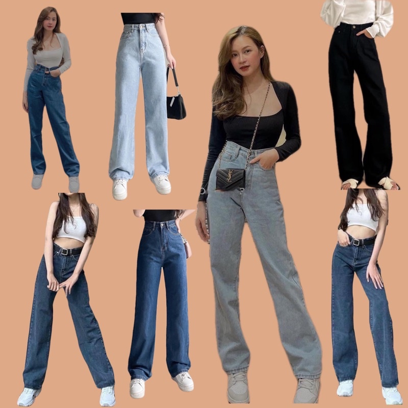 QUẦN JEANS HIGHT CULOTES form chuẩn cao ống suông rộng tôn dáng có 3 màu
