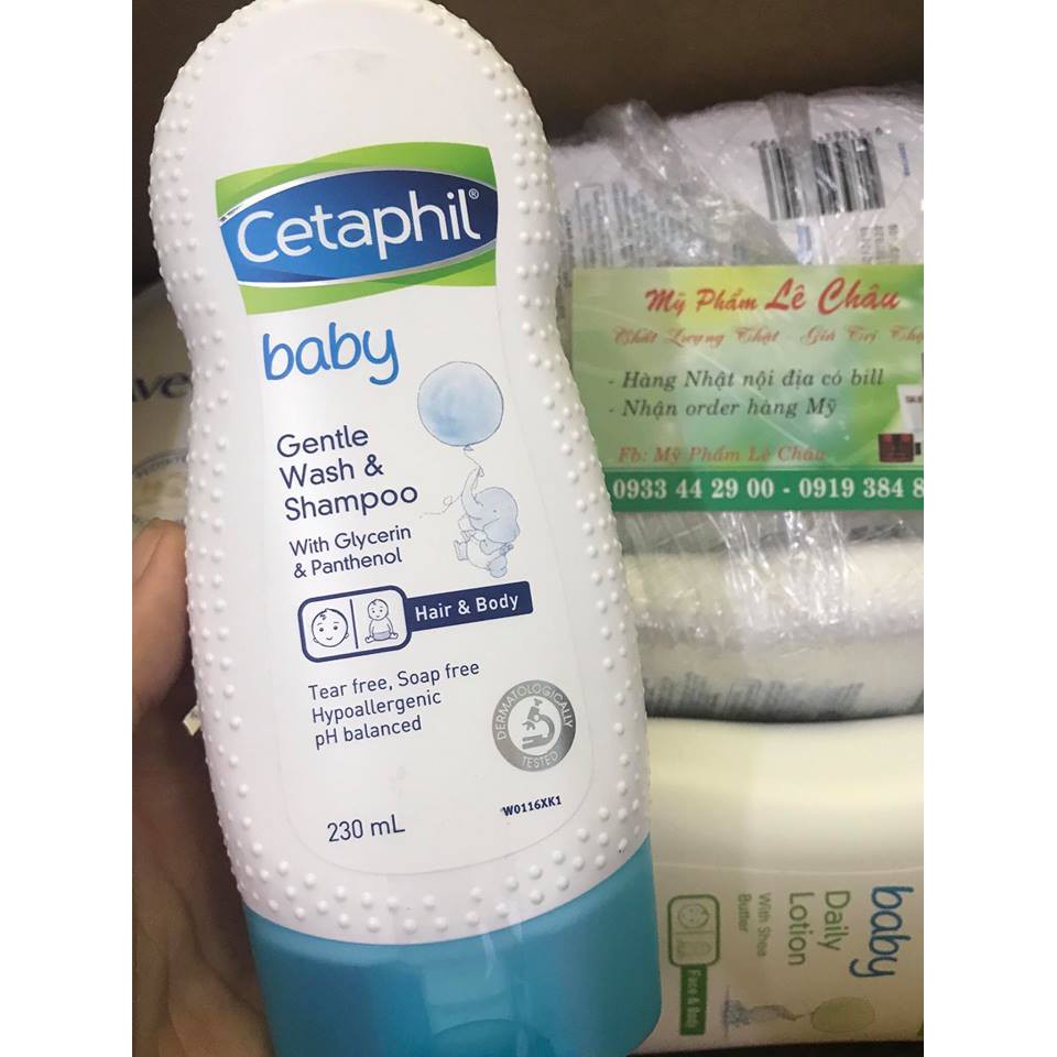 ( Chuẩn bill) SỮA TẮM GỘI CHO BÉ Cetaphil Gentle Baby Wash and Shampoo 230ml