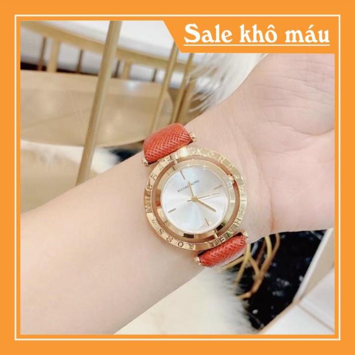 Đồng hồ nữ Michael kors MK360 dây da thời thượng, mặt xoay -Đồng hồ MK mặt xoay
