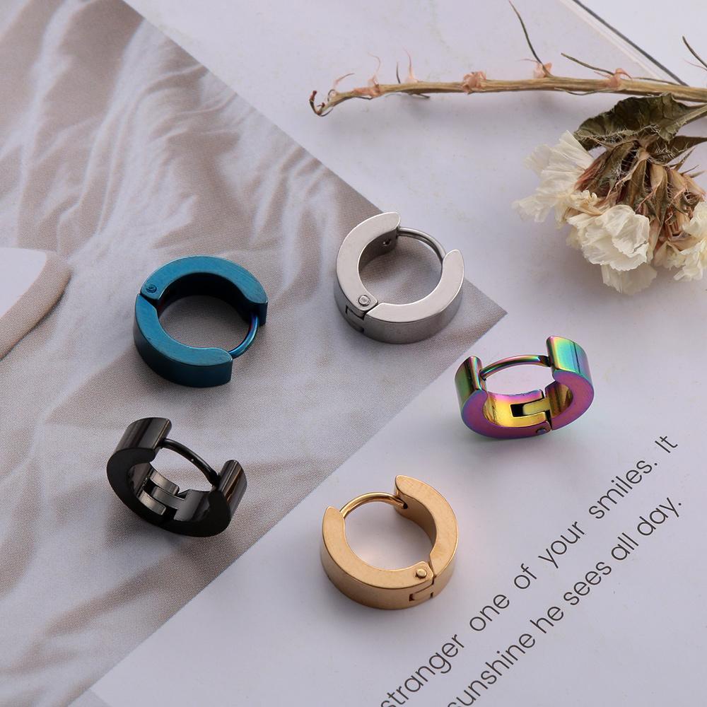 Bộ 2 Khuyên Tai Thép Không Gỉ Xỏ Lỗ Kiểu Dáng Thời Trang