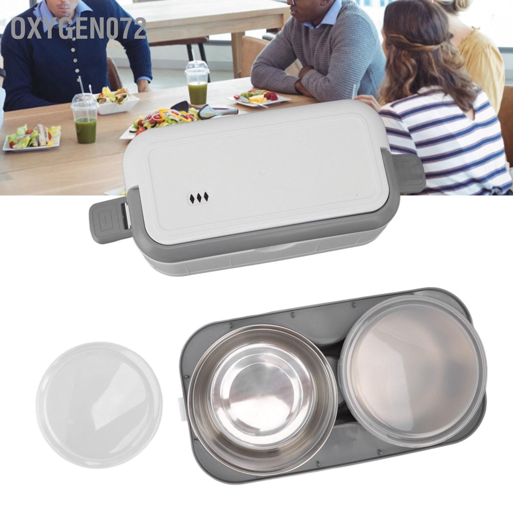 🥭 Oxygen072 Hộp Cơm Cắm Điện một lớp thép không gỉ bên trong Lót thực phẩm di động hâm nóng cho công việc Đi du lịch bộ đường dài