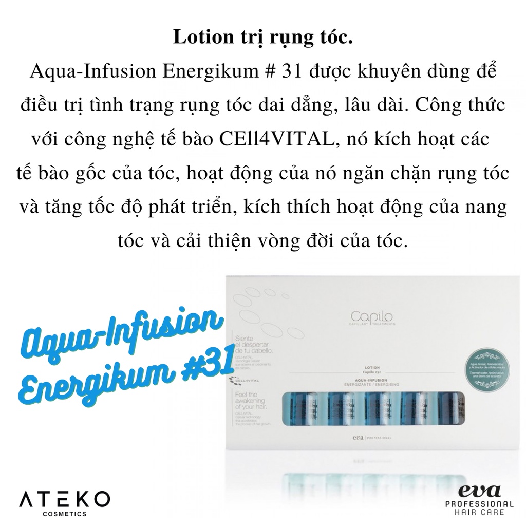 Dưỡng Da Đầu Ng ăn Rụng Và Kích Thích Mọ c Tóc Chuyên Sâu AQUA - INFUSION Eva Professional