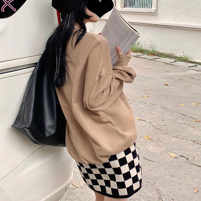 Chân Váy Chữ A Lưng Cao Họa Tiết Sọc Caro Thời Trang Hàn Quốc