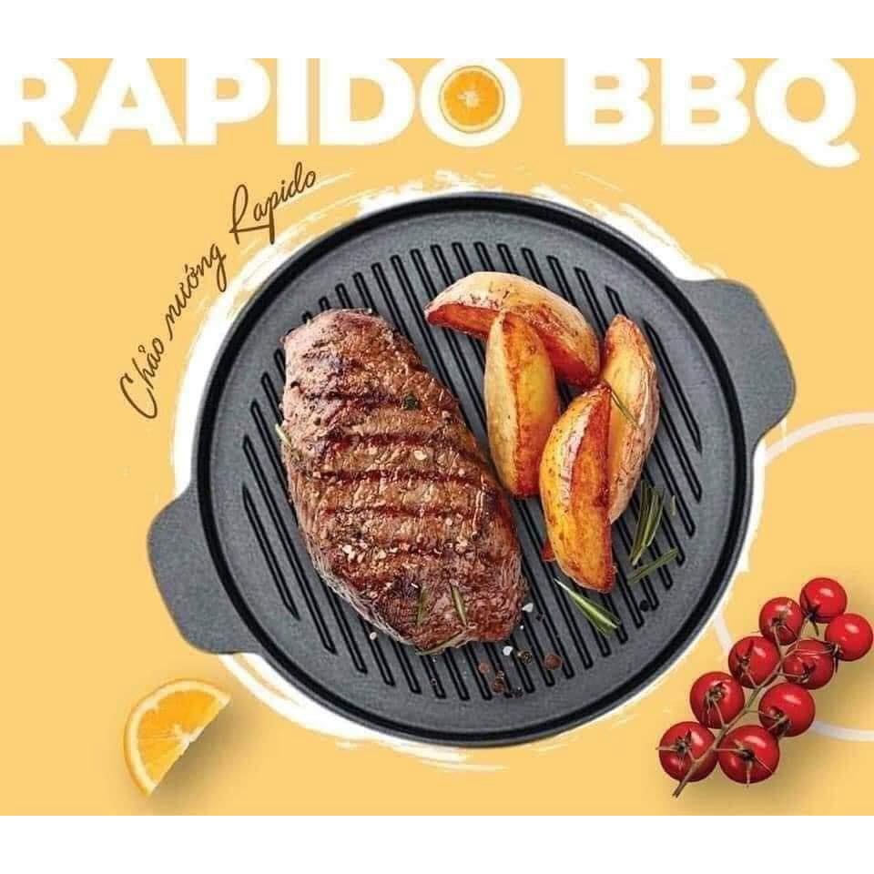 BIGSALE Vỉ Nướng Gang Chống Dính Dùng Cho Bếp Từ Rapido 26cm