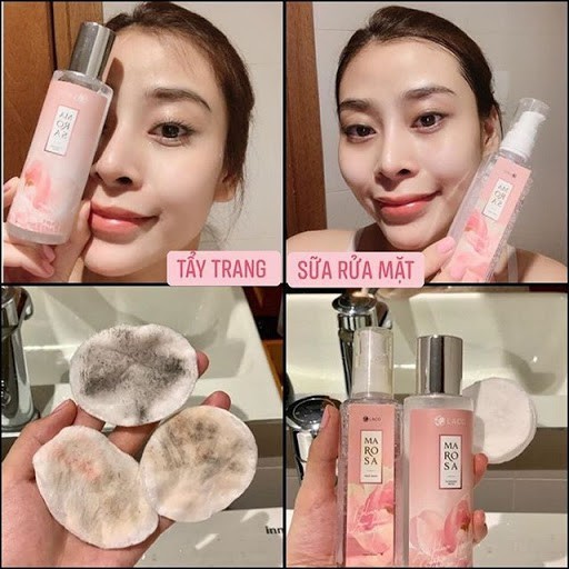 NƯỚC TẨY TRANG MAROSA CLEANSING WATER LACO, dùng cho mọi loại da làm sạch sâu, dưỡng ẩm giúp da sáng trắng tự nhiên120ML