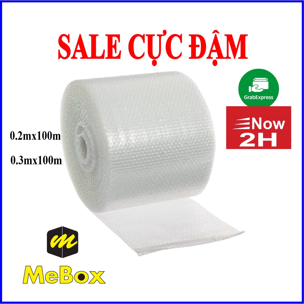 Cuộn bong bóng khí, xốp hơi bọc hàng 0.2mx100m, 0.3mx100m, màng xốp hơi, xốp nổ, cuộn xốp khí, xốp chống sốc bọc hàng