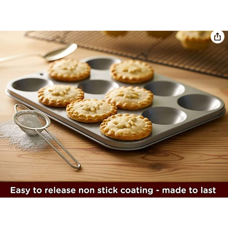 Khuôn bánh tart tròn chống dính 12 ô chefmade