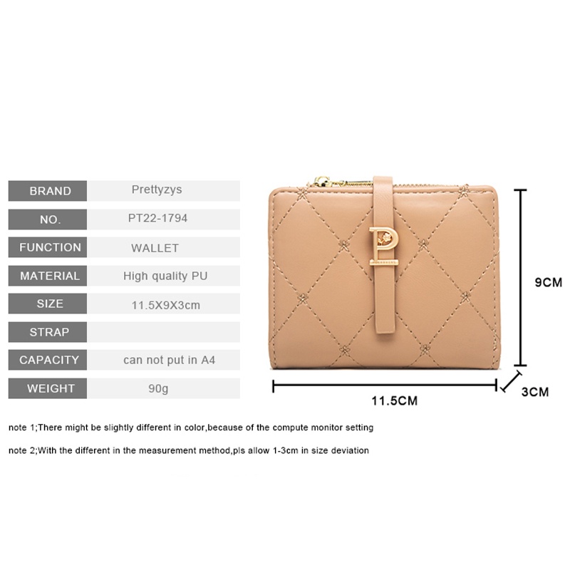 Ví Ngắn Phối Khóa Kéo Đơn Giản Thời Trang Dành Cho Nữ