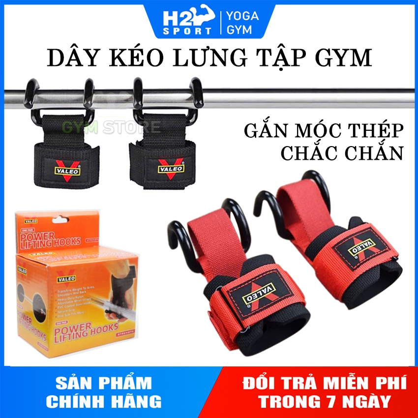 MÓC KÉO TẠ - Dây kéo lưng có móc Lifting Straps, Deadlift, Squat Chính hãng VALEO