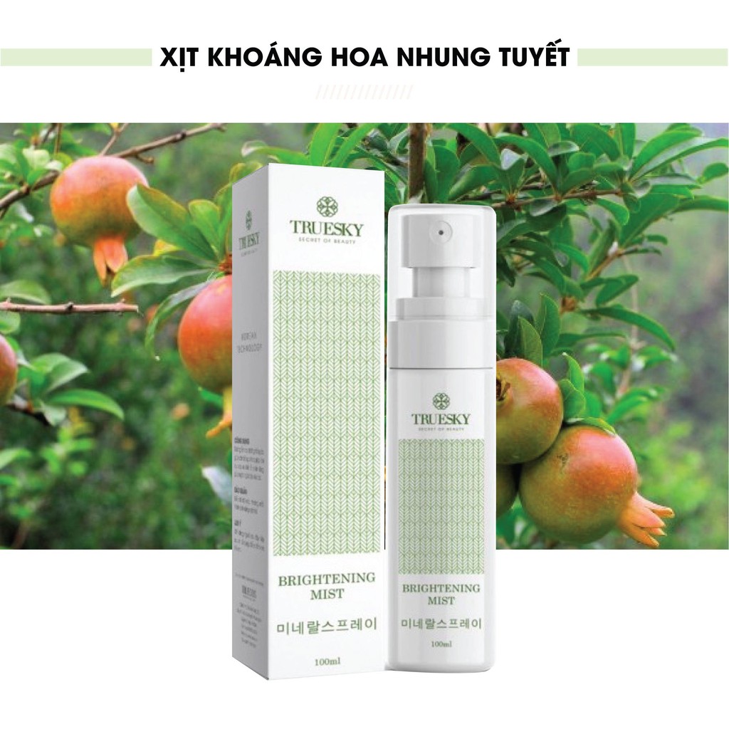 Xịt khoáng hoa nhung tuyết Truesky Brightening Mist giúp dưỡng ẩm và cân bằng độ pH da 100ml | BigBuy360 - bigbuy360.vn