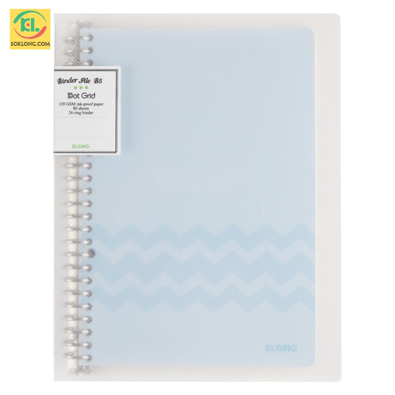 Sổ còng sắt B5 26 chấu 80 tờ Dot Grid  - Binder Klong MS 551 [Chọn Màu]