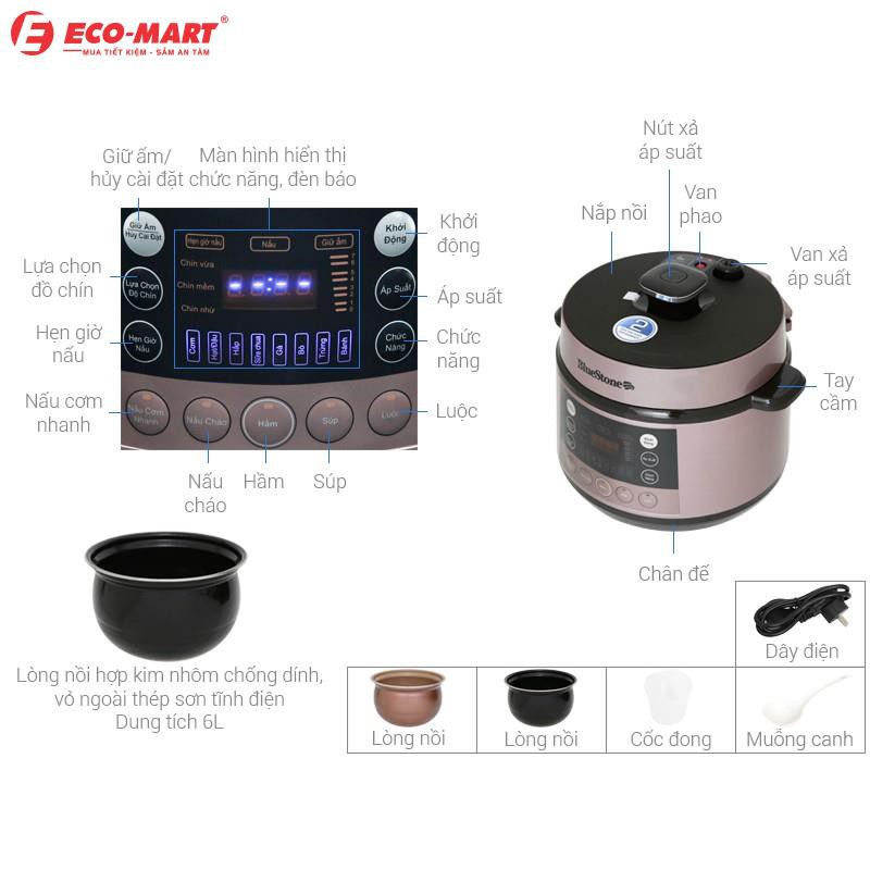 PCB5763 Nồi áp suất điện BLUESTONE 2 lòng nồi PCB5763