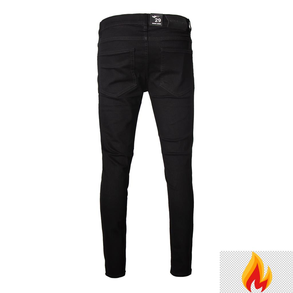 Quần Jeans Nam Đen Rách Gối kiểu Form Dáng Skinny Đứng Dáng Ôm Chân Đẹp, Co giãn Tốt K(&*