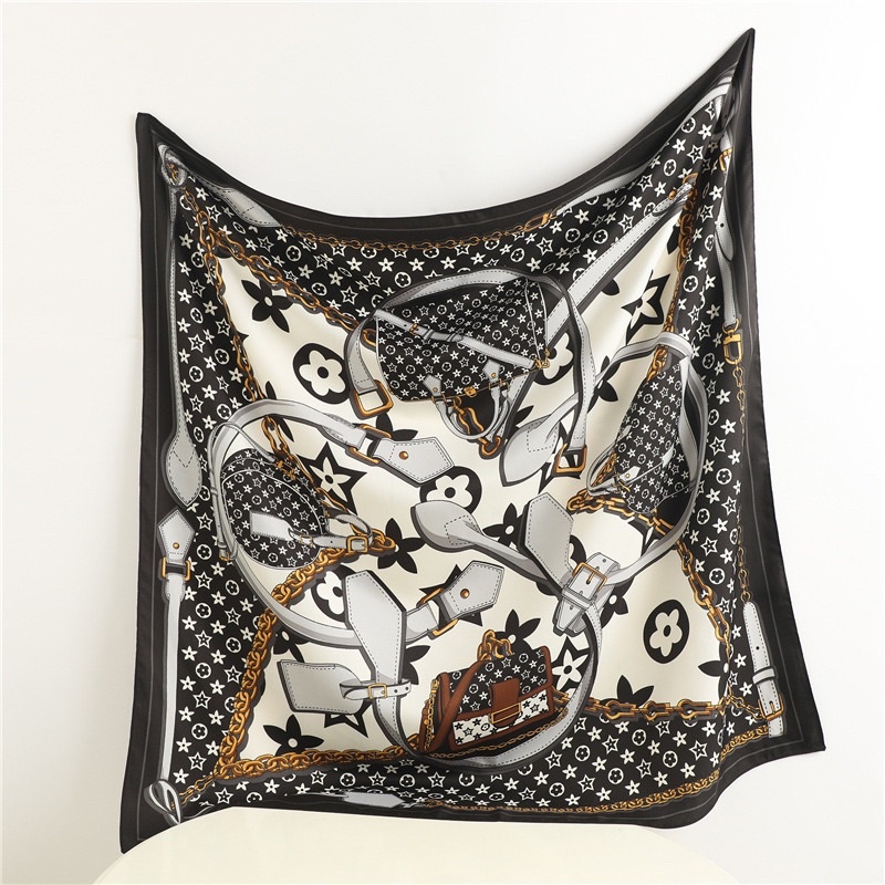 Khăn choành cổ lụa size 90x90cm đa năng quấn áo - Khăn turban